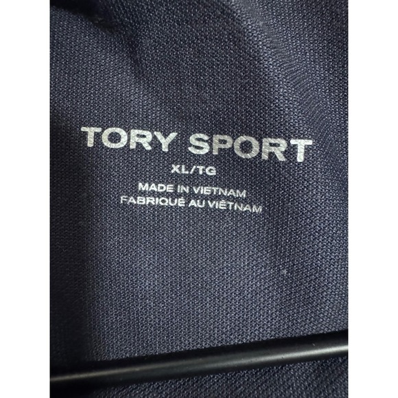 TORY SPORT PERFORMANCE PIQUÉ PLEATED COLLAR SLEEVELESS POLO SIZE XL NAVY BLUE - Picture 3 of 5